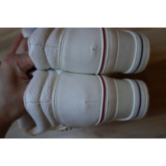 Vintage White Trendy Wedge High Top Zip Up Studded Sneakers Size 245 US 7.5 - Picture 10 of 12